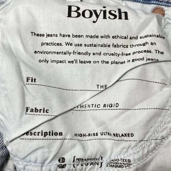 Boyish Women’s The Jovi Relaxed Straight Wide Leg Jeans Blue Size 26 - Picture 5 of 9